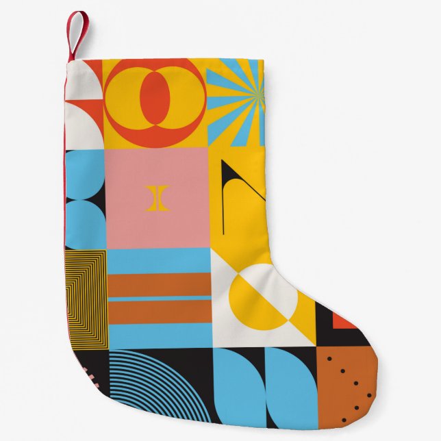 Neomodern aesthetics of brutalism design poster co small christmas stocking (Front)