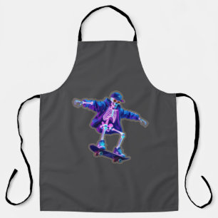 Neon 3D Skeleton Skateboarding – Funny Streetwear  Apron