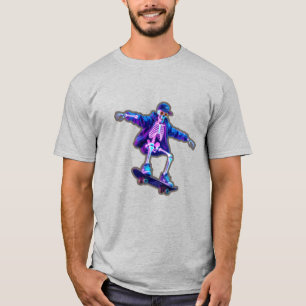 Neon 3D Skeleton Skateboarding – Funny Streetwear T-Shirt