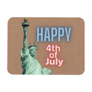 Neon 4th of July Liberty Statue  Magnet