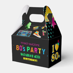 Neon 80's Birthday Party Personalized Favor Box
