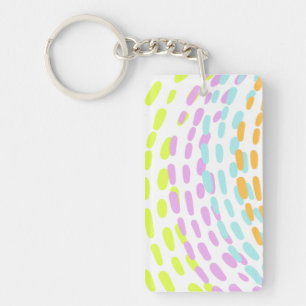 Neon 80's colours in animal print keychain