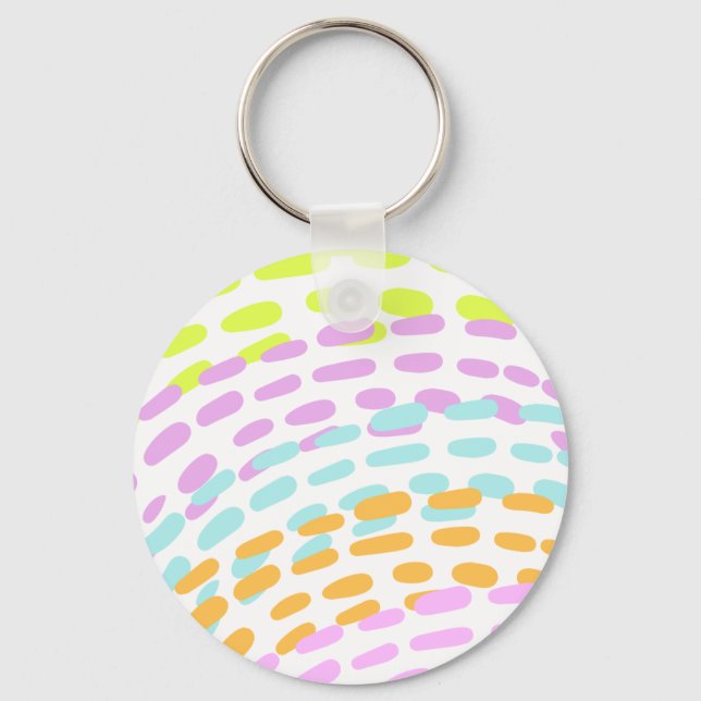 Neon 80's colours in animal print keychain (Front)