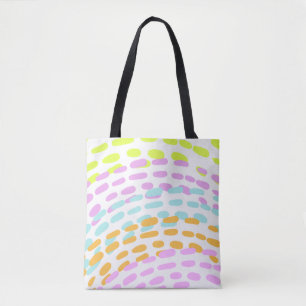Neon 80's colours in animal print tote bag