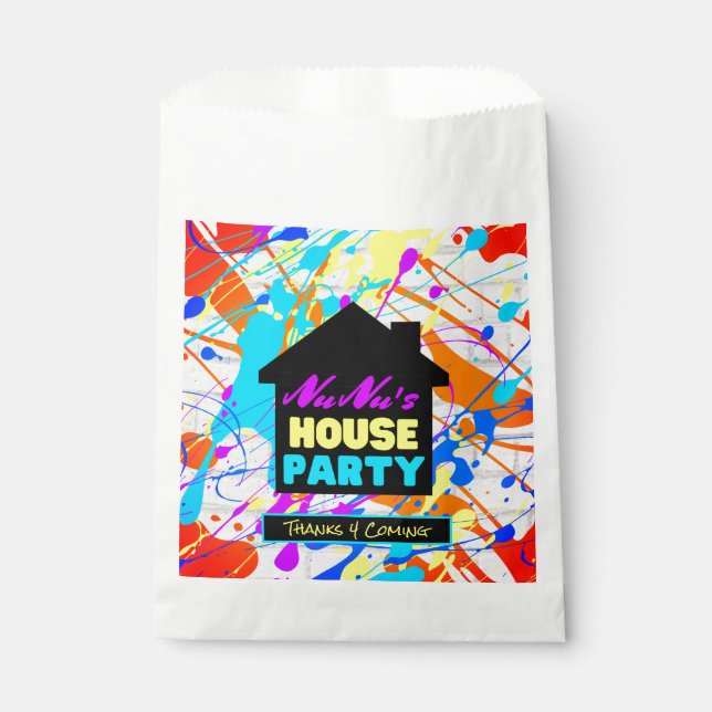 Neon 90's Retro Hip Hop Theme House Party Colourfu Favour Bag (Front)