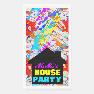 Neon 90's Retro Hip Hop Theme House Party Napkin