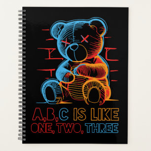 Neon ABC Teddy Bear Planner