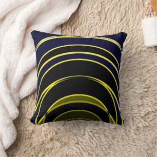 Neon Abstract Black Moroccan Historic Gate 1 Throw Pillow