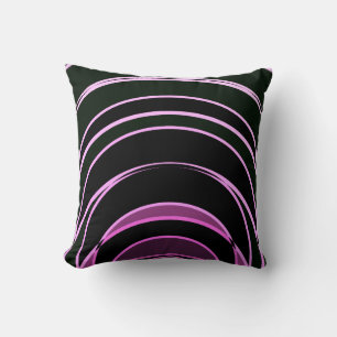 Neon Abstract Black Moroccan Historic Gate 7 Throw Pillow