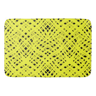 Neon, abstract , black ,yellow bath mat