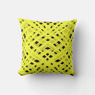 Neon, abstract , black ,yellow throw pillow