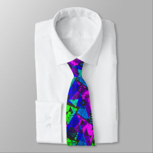 Neon abstract, bright, geometric . tie