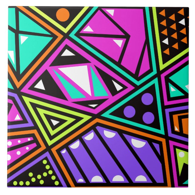 neon abstract ceramic tile  (Front)