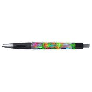 Neon Abstract Daisies with Vivid Colours Pen