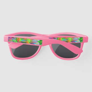 Neon Abstract Daisies with Vivid Colours Sunglasses