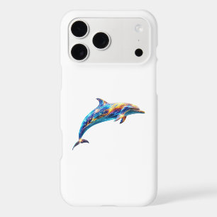 Neon Abstract Dolphin Art – Colorful Energy Wave