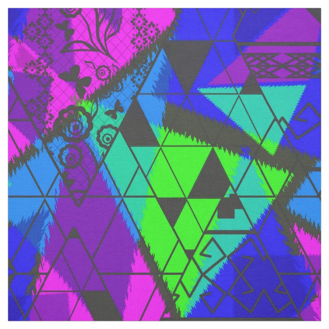 Neon abstract . fabric (Swatch)