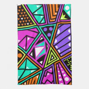 neon abstract kitchen towel