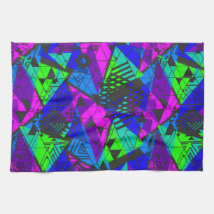 Neon abstract . kitchen towel