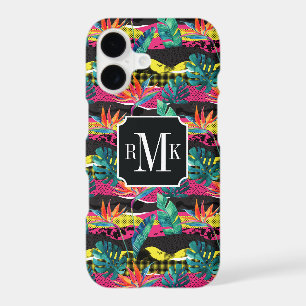 Neon Abstract Tropical Texture Pattern