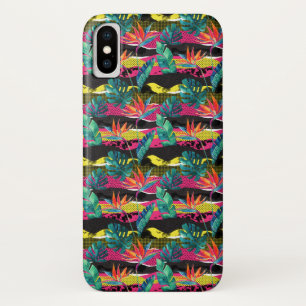 Neon Abstract Tropical Texture Pattern iPhone X Case
