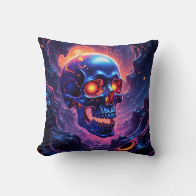 Neon Abyss  Throw Pillow (Front)