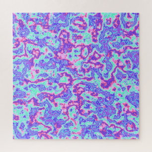 Neon Acid Trip Marble Jigsaw Puzzle