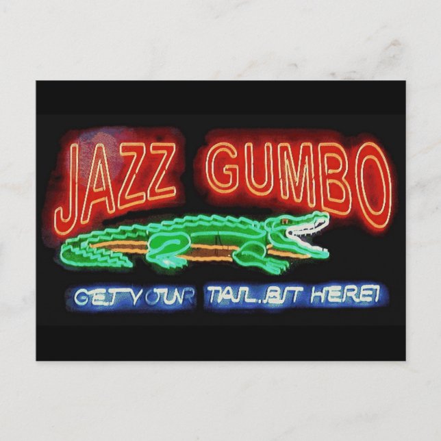Neon Alligator Gumbo Postcard (Front)