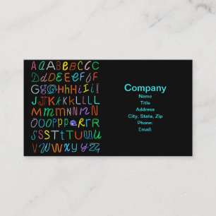 Neon Alphabet Business Card