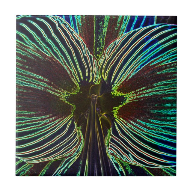 Neon Amaryllis Tile (Front)