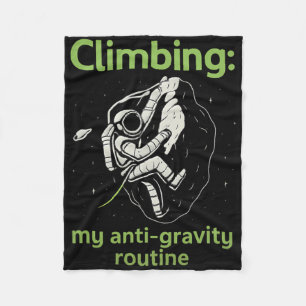 Neon Anti-gravity Climbing Astronaut Space  Fleece Blanket