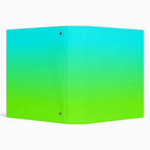 Neon Aqua and Neon Green Ombré  Shade Colour Fade Binder