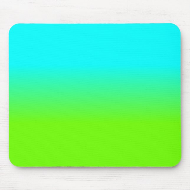 Neon Aqua and Neon Green Ombré  Shade Colour Fade Mouse Pad (Front)