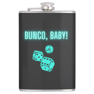Neon Aqua Bunco Baby  Hip Flask