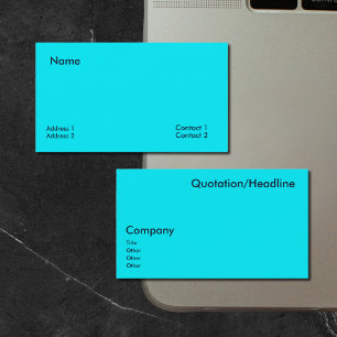 Neon Aqua -solid  color  Business Card