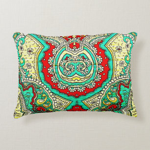Neon arabesque ornament: 80s style. accent pillow