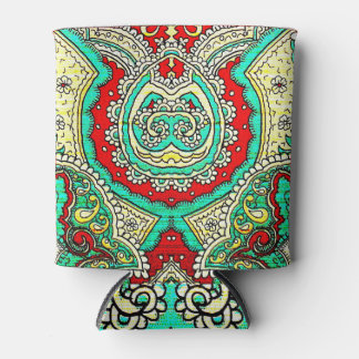 Neon arabesque ornament: 80s style. can cooler