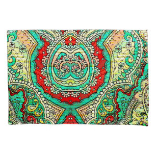 Neon arabesque ornament: 80s style. pillowcase