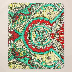 Neon arabesque ornament: 80s style. sherpa blanket