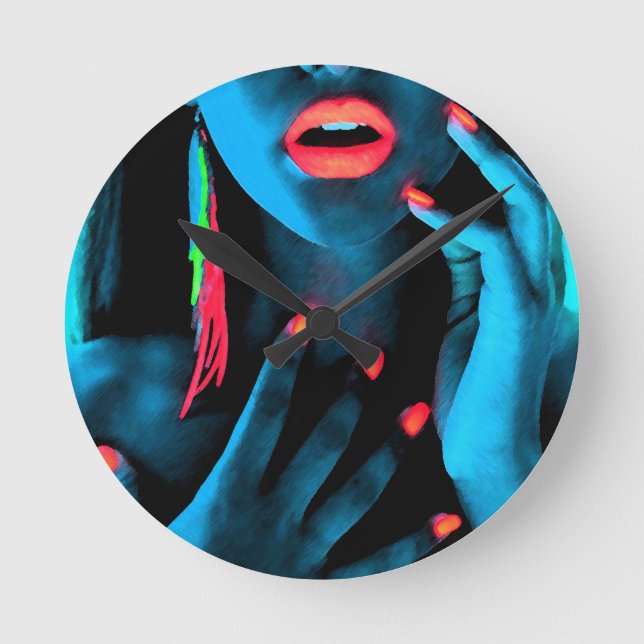 Neon art round clock (Front)