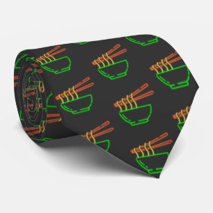 Neon Asian Noodle Bowl Tie