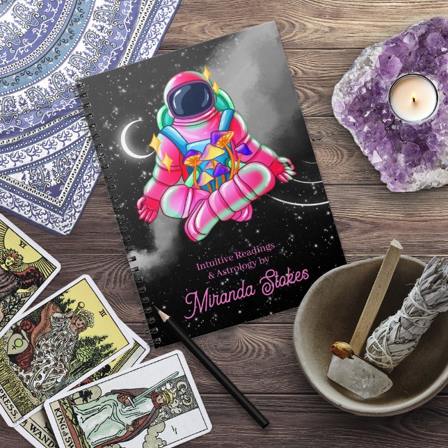 Neon Astronaut Outer Space Night Sky Pink Notebook (Neon Astronaut Outer Space Night Sky Pink Notebook)