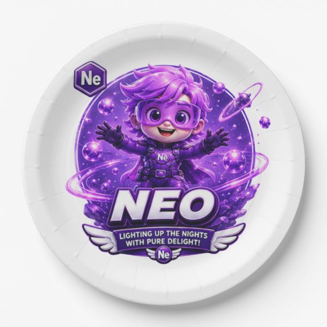Neon ATOMIVRA Paper Plate (Front)