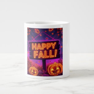 Neon Autumn Mug – Happy Fall Leaves