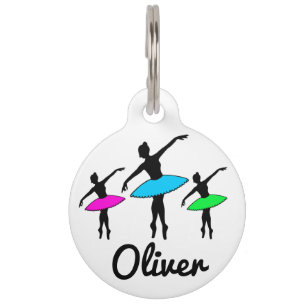 Neon Ballerinas Ballet Dance Teacher Pointe Tutu Pet Tag