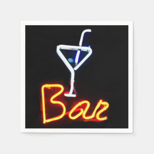 Neon Bar Sign Cocktail Napkin