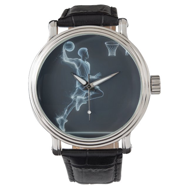 Neon Basketball Player With Light Trails Watch (Front)