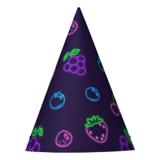 Neon Berry Pattern - Paper Party Strawberry Hat