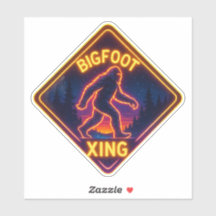 Neon Bigfoot Xing Sticker