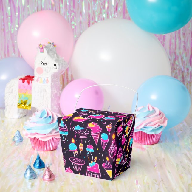 Neon Birthday Sweets Favor Box (Party)